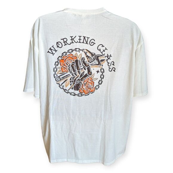 Chicyea Working Class XL T-Shirt White Graphic Back - Picture 3 of 4